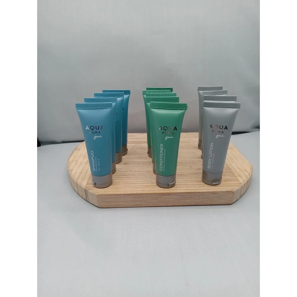 Aqua Pura 5 SHAMPOO 5 Condltion 4Body Lotion ECOWELL 1 OZ NEW Travel Size 1oz.